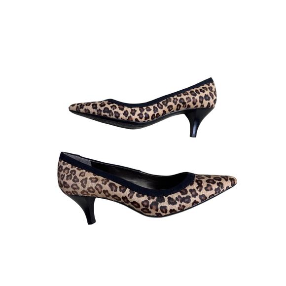 Bandolino Zandino b-flex pumps US 7.5M tan brown pony hair leather kitten heels - Picture 3 of 9